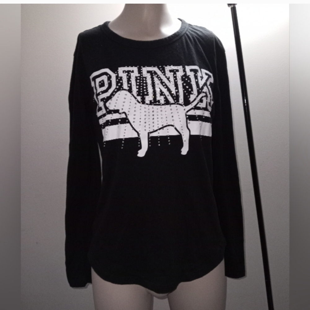 Bling dog pink shirt tee long